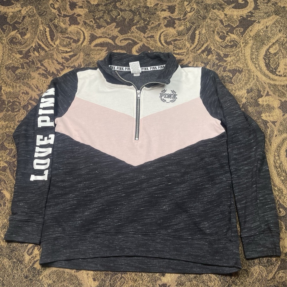 Victoria's Secret PINK Half Zip Pullover Sweater Womens Size Medium